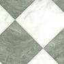 Grey White Chequers Tile Effect Vinyl Flooring For LivingRoom, Kitchen, 2mm Cushion Backed Vinyl Sheet