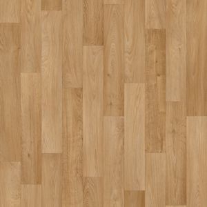 Beige Wood Effect Anti-Slip Contract Commercial Vinyl Flooring for Usage in Restaurants Kitchens, Gyms, & Hospitals with 2.0mm Thickness